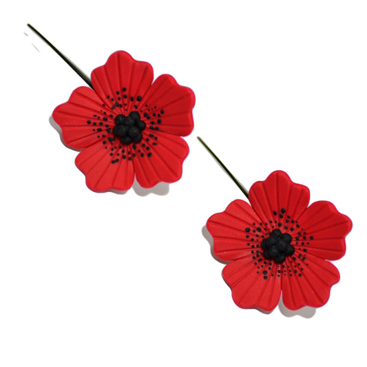 Artistic poppies little dangling earrings