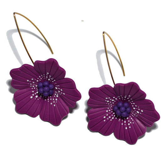 Artistic poppies little dangling earrings